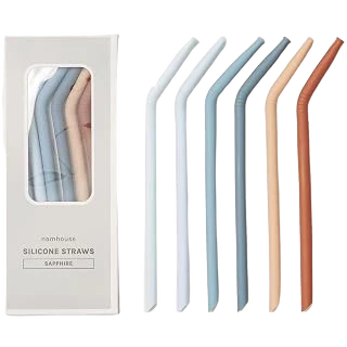 Nightingale Platinum-Cured Silicone Straws — Coral, 6 Pack