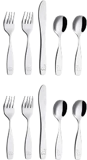 ANNOVA Dinosaur Stainless Steel Kids Flatware Set — 10 Pieces