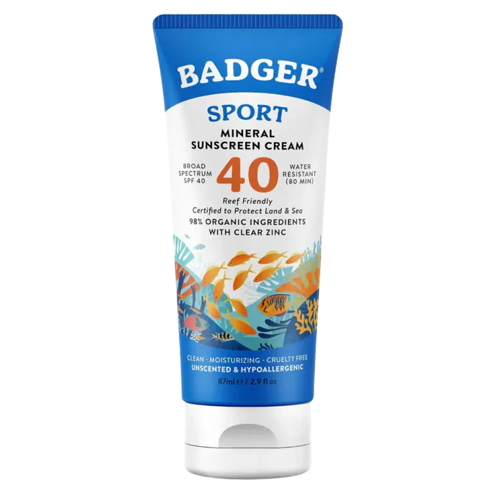 Badger Sunscreen, Unscented SPF 40 Sport