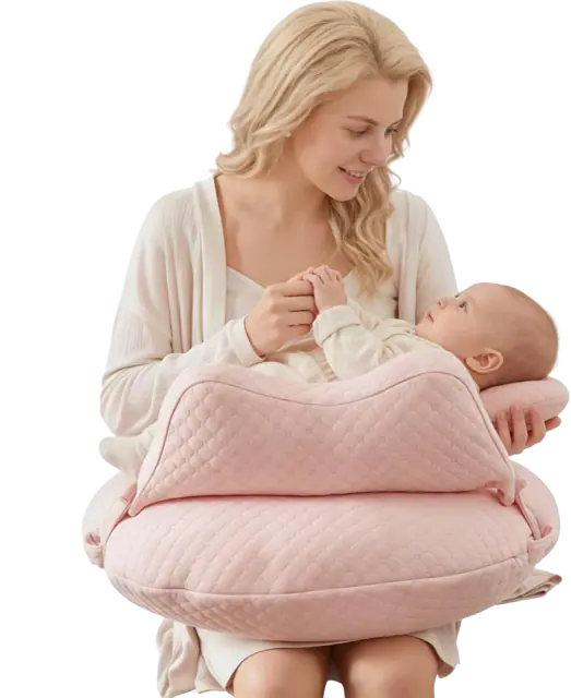 WYXunPlanet Nursing Pillow for Breastfeeding, Knitted Cotton Cover