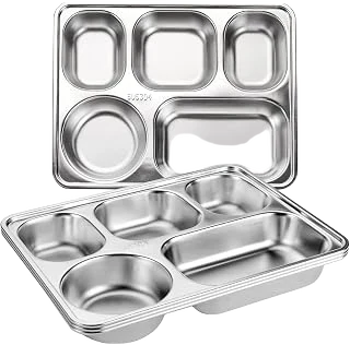 Tebery 5-Section Stainless Steel Divided Plates
