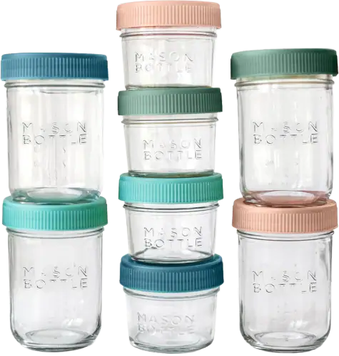 Glass Breast Milk Storage Jars with Silicone Lids