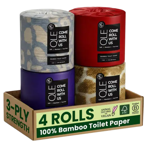 QLE Bamboo Toilet Paper, 4 Pack, RV Safe