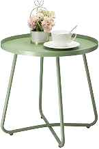 danpinera Round Steel Outdoor Side Table — Green