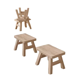 GoldenSunWM Unfinished Solid-Wood Footstool
