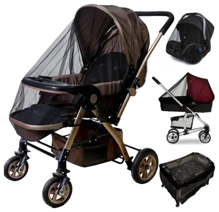 Sysmie Stroller Mosquito Nets, Black (2-Pack)