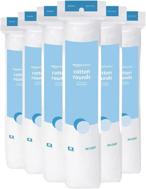 Amazon Basics Hypoallergenic 100% Cotton Rounds