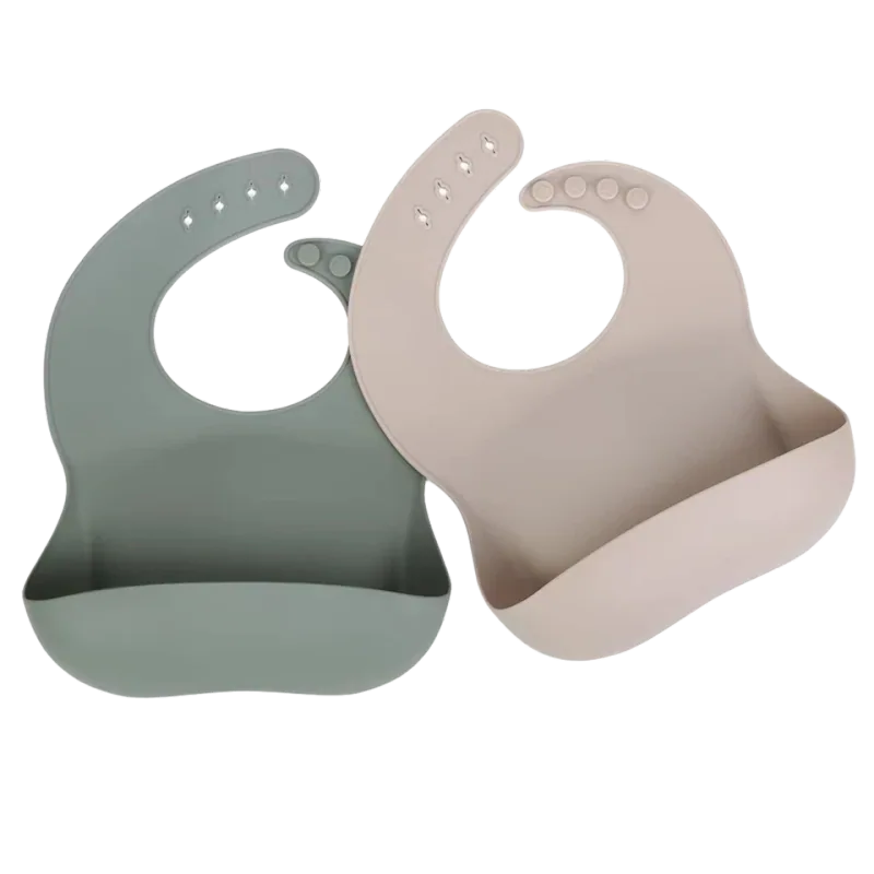 Ginbear Silicone Baby Bib with Food Catcher Pocket