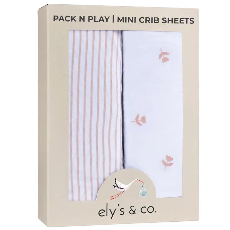 Ely's & Co. Jersey Cotton Pack and Play / Mini Crib Sheets (2-Pack)