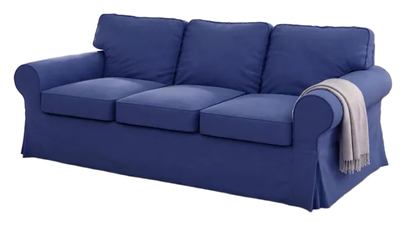 HomeTown Ektorp Three-Seat Sofa Cover, Blue