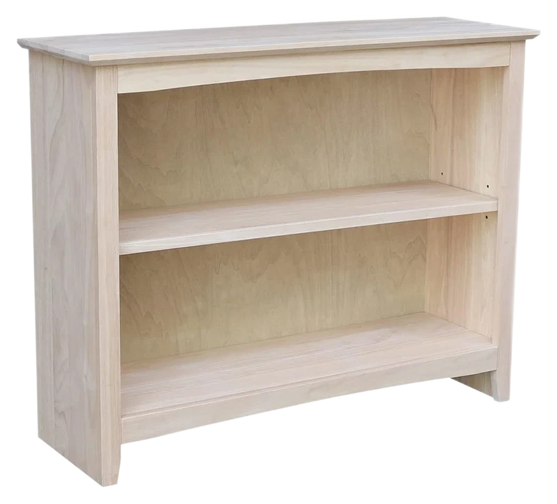 International Concepts Solid Hardwood Bookcase with Butcher Block Surface