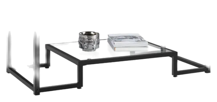 Yaheetech Tempered Glass Coffee Table with Iron Frame