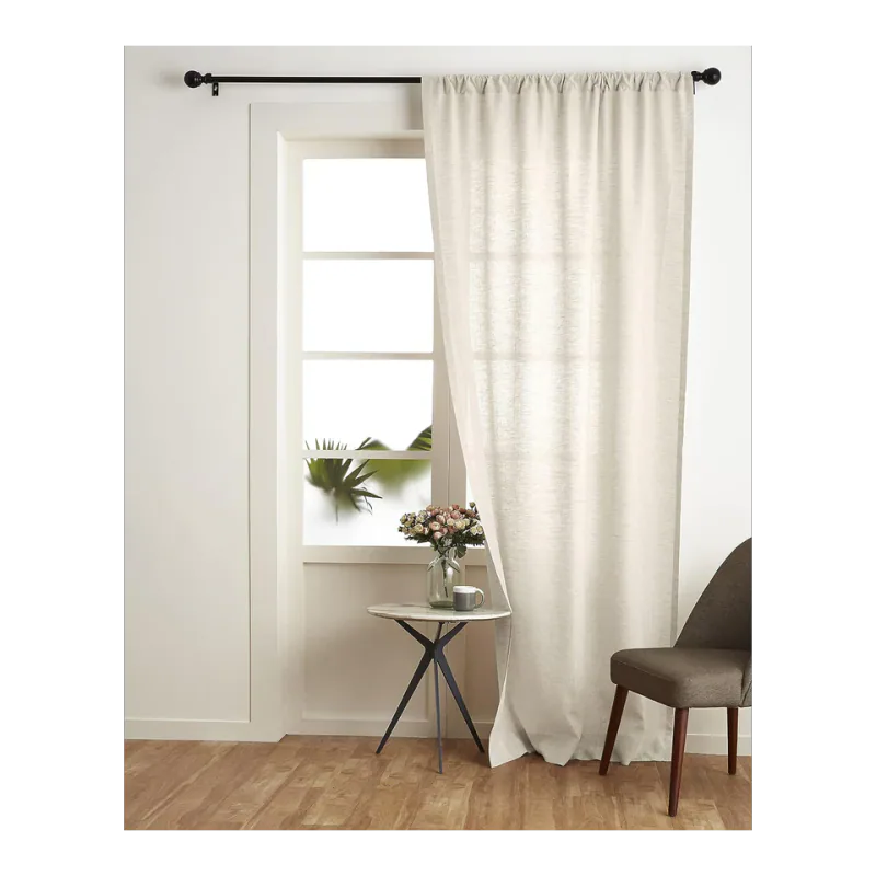 Solino Home Light Natural Linen Curtain, 52 x 84