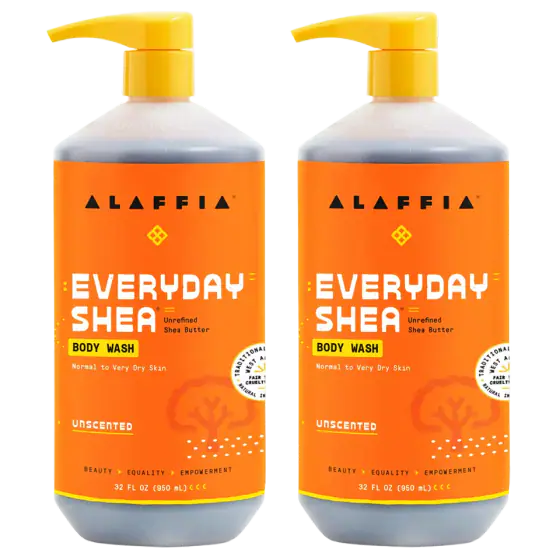 Alaffia EveryDay Shea Unscented Body Wash, 32 oz, 2-Pack