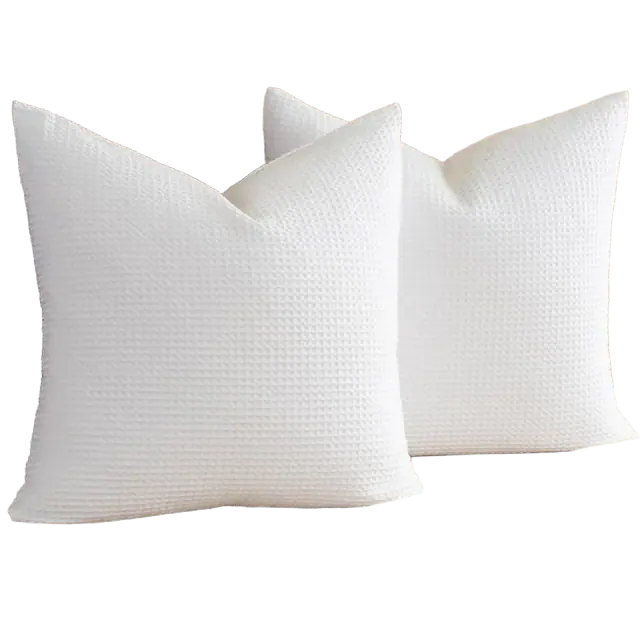 PHF 100% Cotton Waffle-Weave Throw Pillow Cover