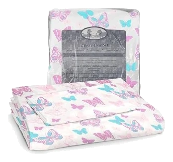 Frenchie Mini Couture Cotton Sheets — Butterfly Twin