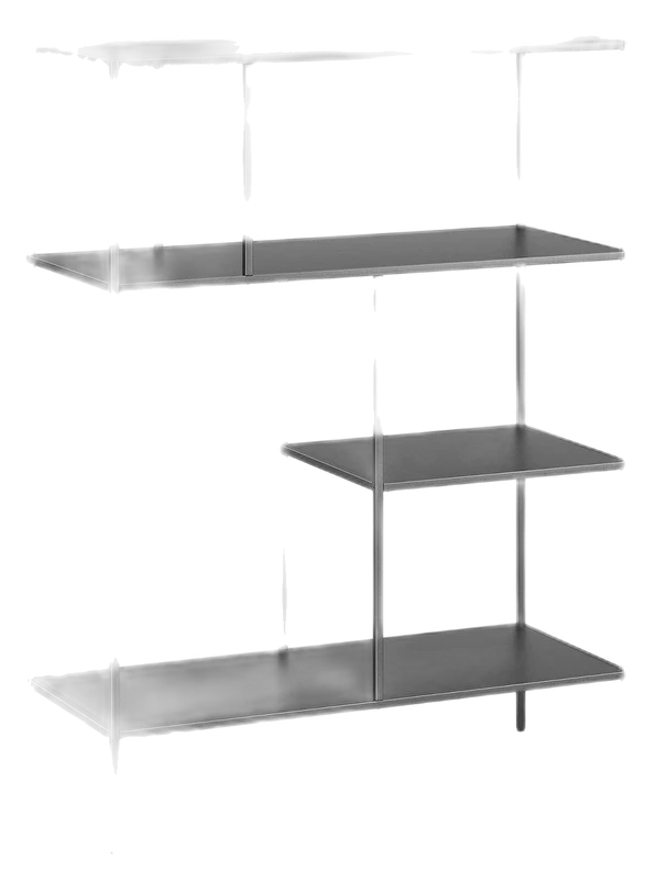Henn and Hart Rectangular Metal Bookcase in Gunmetal