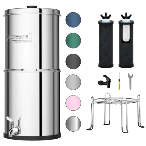 Purewell 3-Stage Gravity Water Filter System (stainless)