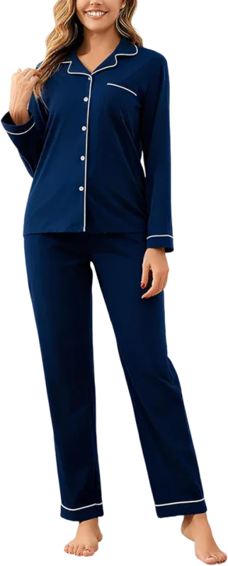 Women's Long-Sleeve Cotton Pajama Set