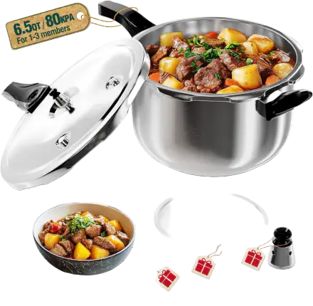 WantJoin Commercial Stainless Steel Pressure Cooker (6.5 qt)