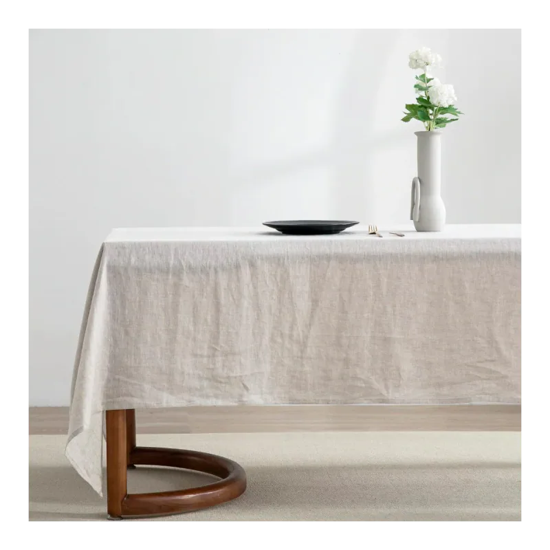 EVERLY 100% Pure Linen Rectangle Tablecloth 84Lx60W