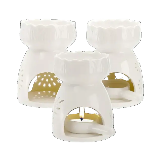Lyellfe Ceramic Tealight Oil Burner with Ceramic Spoon