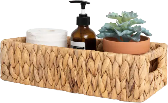 StorageWorks Water Hyacinth Toilet Paper Basket
