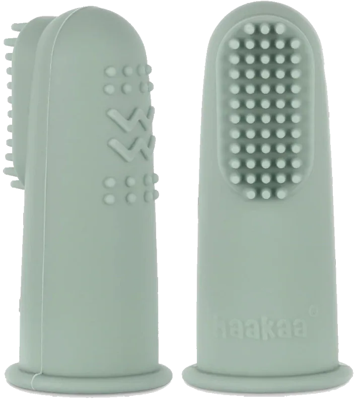 haakaa Silicone Finger Toothbrushes with Case — 2 Pack