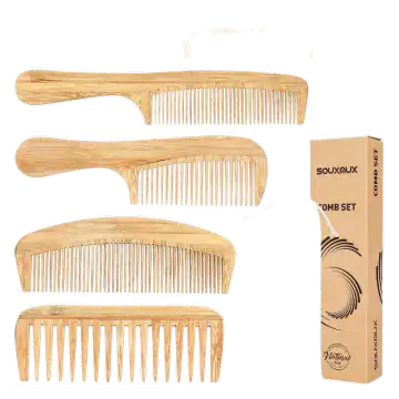SouxMux Bamboo Comb Collection — 5 Pieces