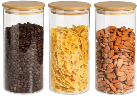 ComSaf Airtight Glass Canister with Wood Lid