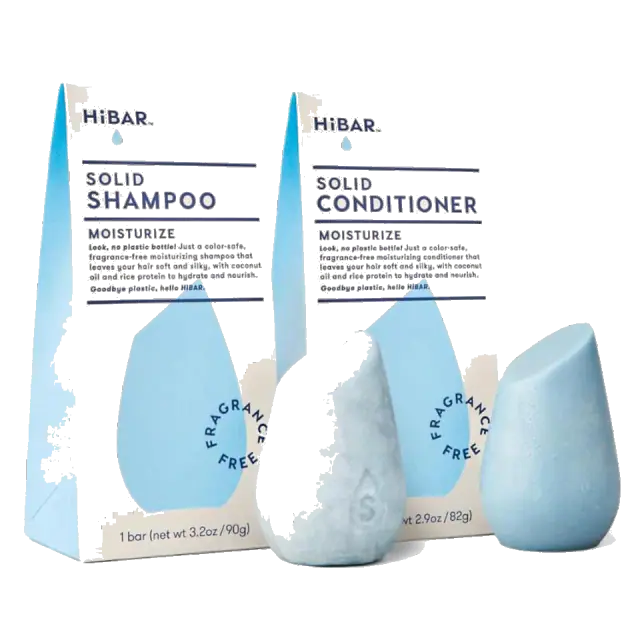 HiBAR - Moisturize Shampoo Bar & Conditioner Set - 2 Bars