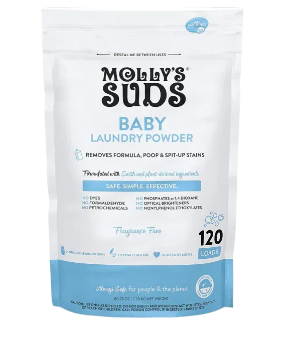 Molly's Suds Baby Laundry Detergent Powder, Unscented