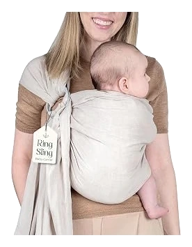 Mebien Cotton-Muslin Ring Sling, Beige