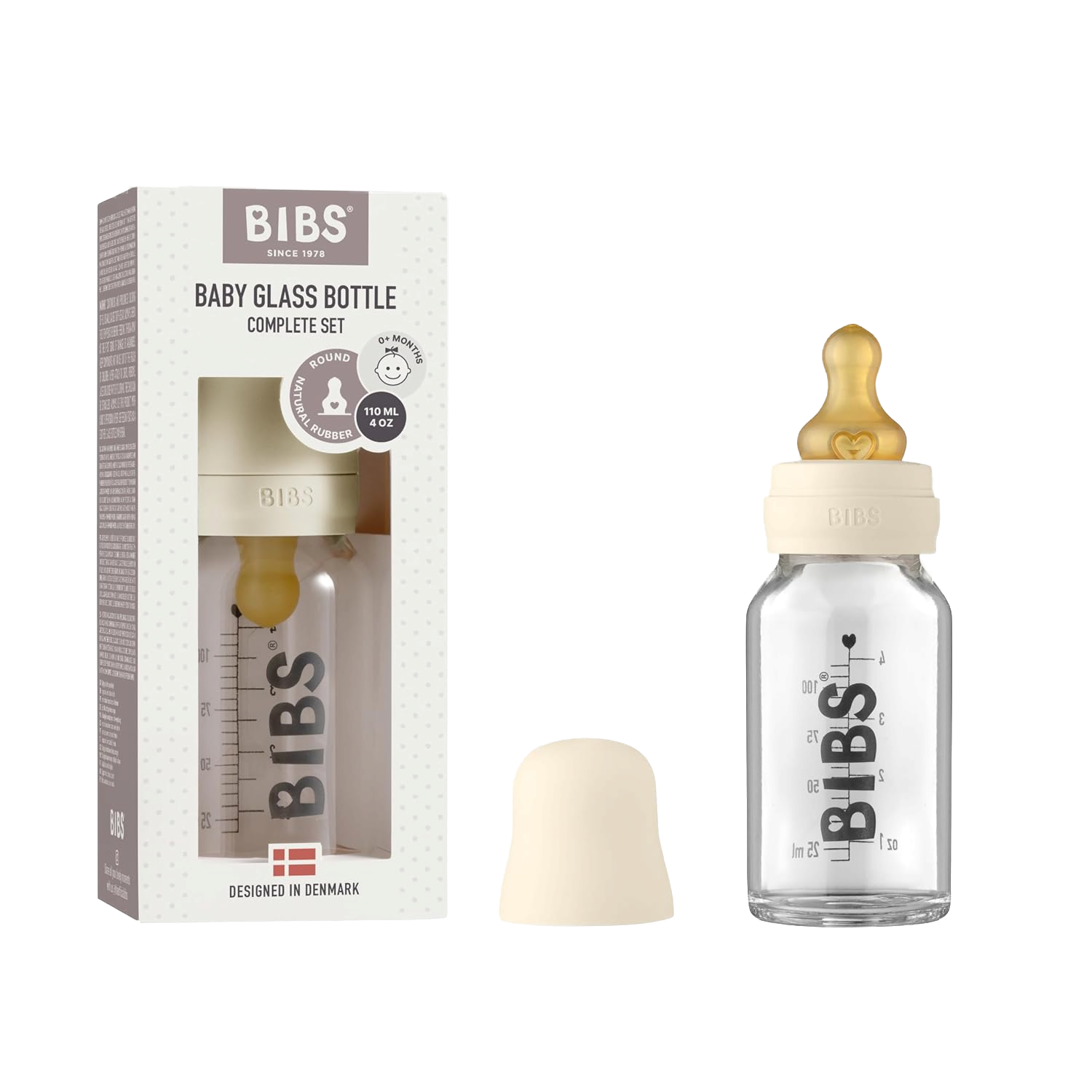 BIBS Baby Glass Bottle Complete Set, 110 ml