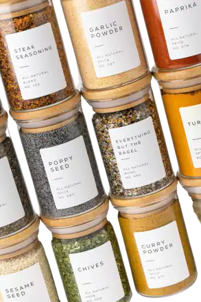 Glass Spice Jars with Label Pack