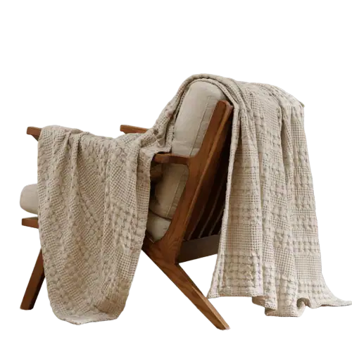 PHF 100% Cotton Waffle Throw Blanket