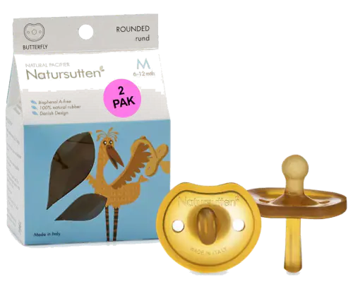 Natursutten Butterfly Shield Round Natural Rubber Pacifier