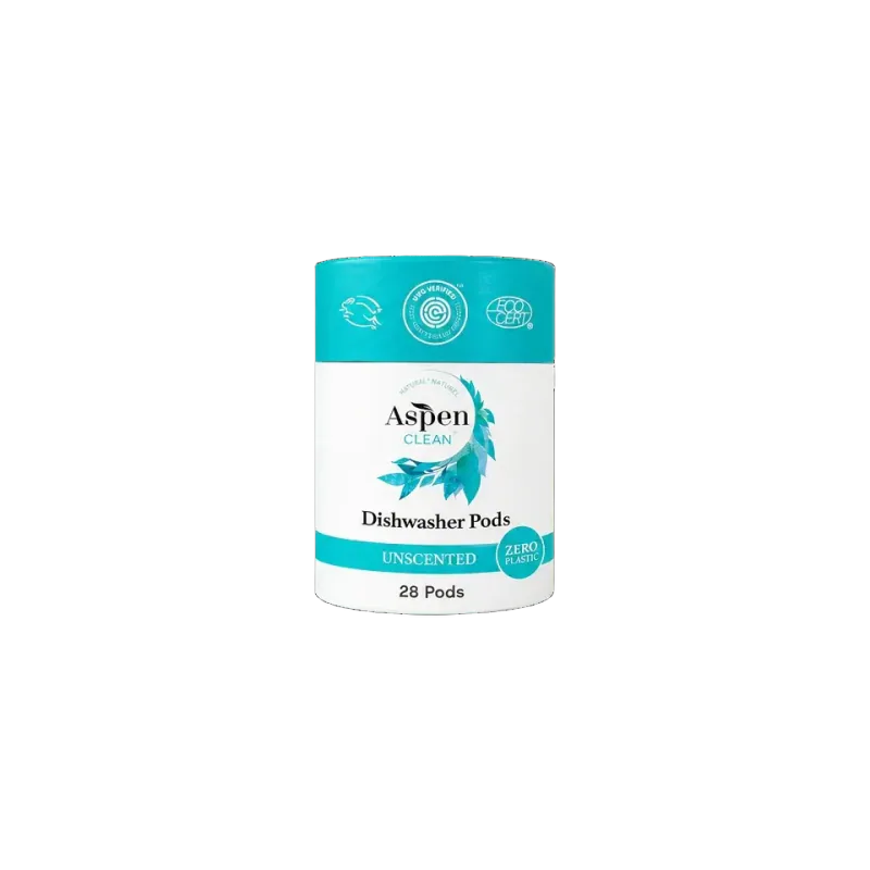 AspenClean Unscented Dishwasher Pods, 28 Count