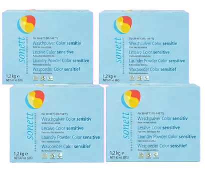Sonett Color Sensitive Laundry Powder, 42 Ounce, Pack of 4