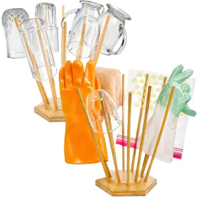 Elsjoy Bamboo Bottle Drying Rack