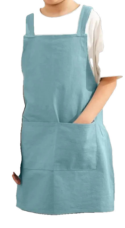 Caatoor Cotton Cross-Back Kids Apron, Green
