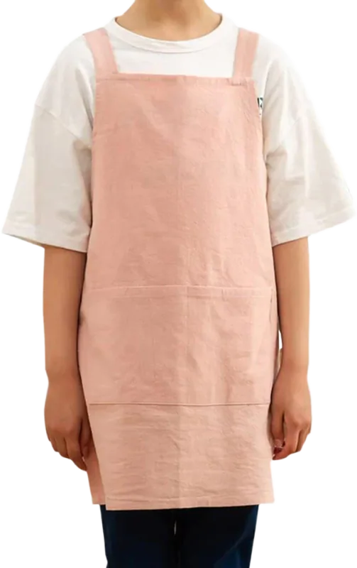 Caatoor Cotton Cross-Back Kids Apron, Pink
