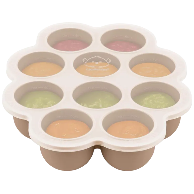 KeaBabies Silicone Baby Food Freezer Trays with Silicone Lid