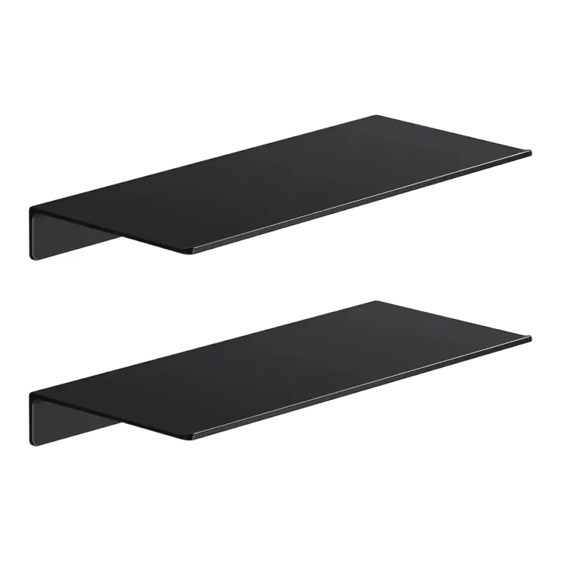 Danpoo 12-Inch Matte Black Metal Floating Shelves