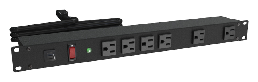 Hammond 1582H6A1SBK 6-Outlet Surge-Protected Rack Power Strip