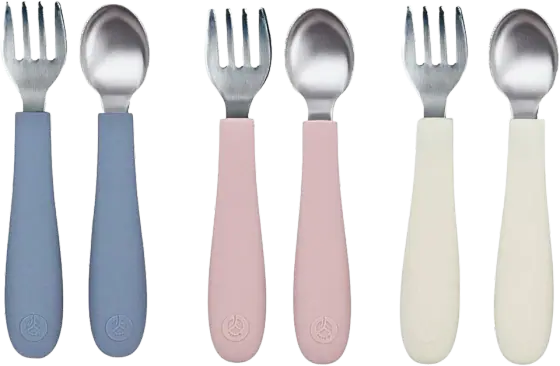 WeeSprout 18/8 Steel and Silicone Toddler Utensils — 6 Pieces