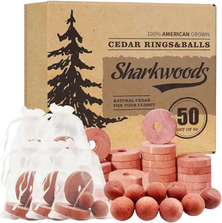 Cedar Blocks for Clothes Storage 50 Pack - 100% Natural