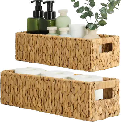 Graciadeco Water Hyacinth Toilet Paper Storage Basket
