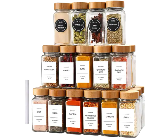 Spice Jars with Label 24Pcs,Seasoning Containers