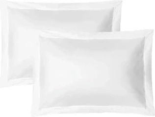 iMaylex Cotton Pillow Shams, White Standard, 2-Pack